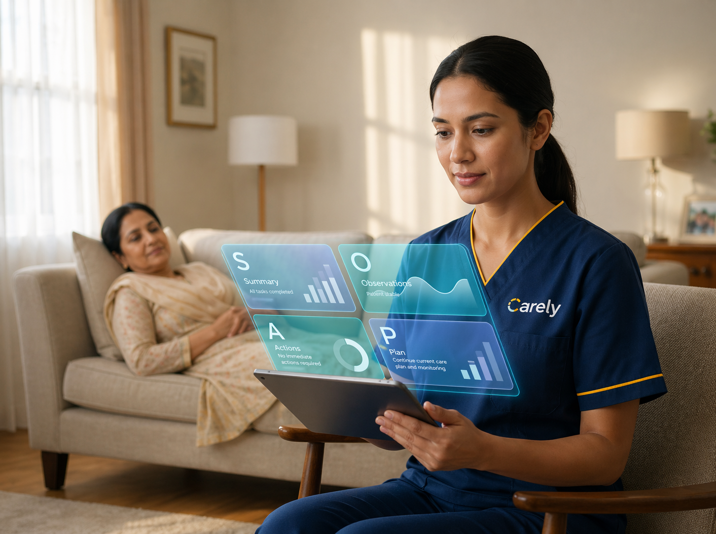 Provider documenting patient care
